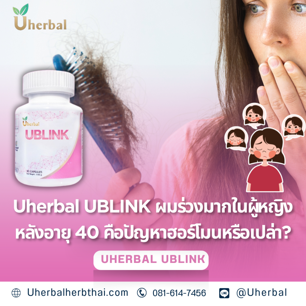 Uherbal UBLINK ผมร่วงมากในผู้หญิงหลังอายุ 40 คือปัญหาฮอร์โมนหรือเปล่า?