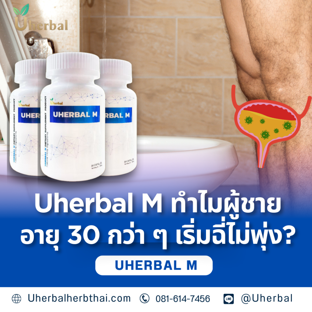 Uherbal M ทำไมผู้ชายอายุ 30 กว่า ๆ ถึงเริ่มฉี่ไม่พุ่ง?